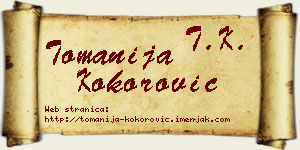 Tomanija Kokorović vizit kartica